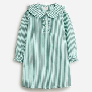 J. Crew Crewcuts Girls Long Sleeve Nightgown in Green Stripe XL 12/14 Polyester